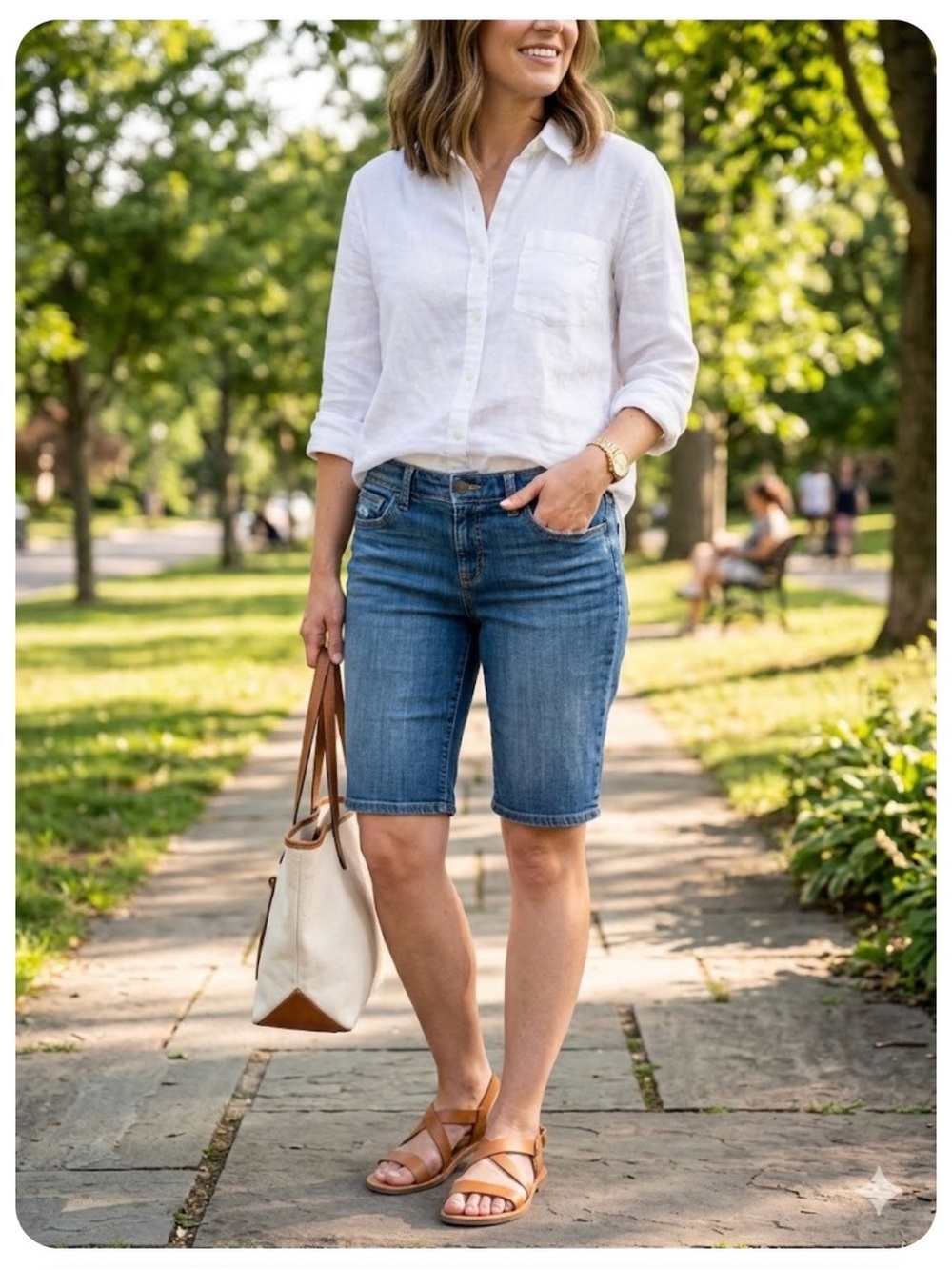 GAP Denim Bermuda Shorts in Blue Wash